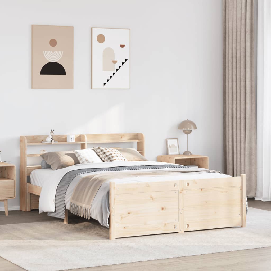 E-shop Multidom Posteľný rám s čelom 135x190 cm borovicový masív