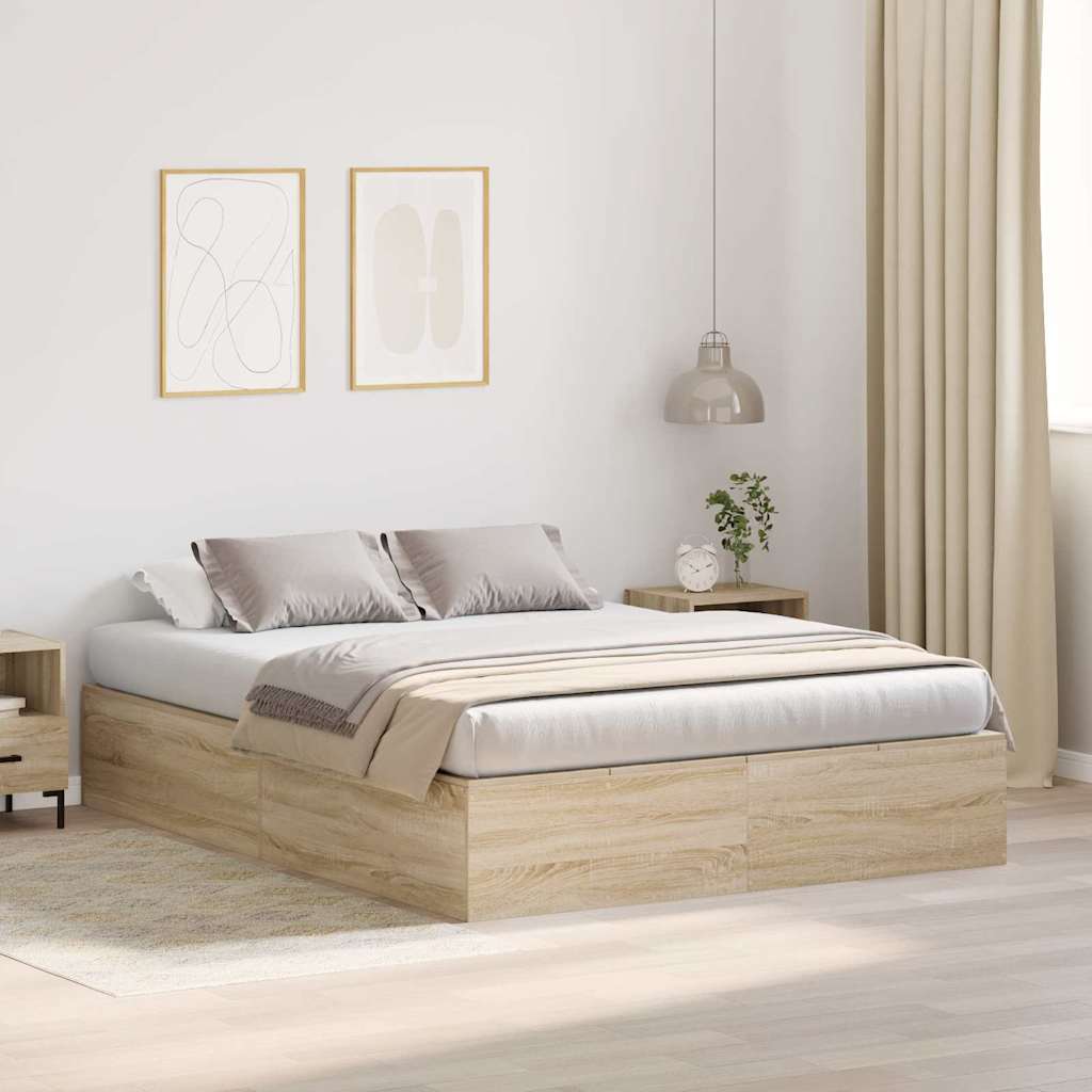 E-shop Multidom Rám postele s úložným prostorem Sonoma dub 140 x 190 cm