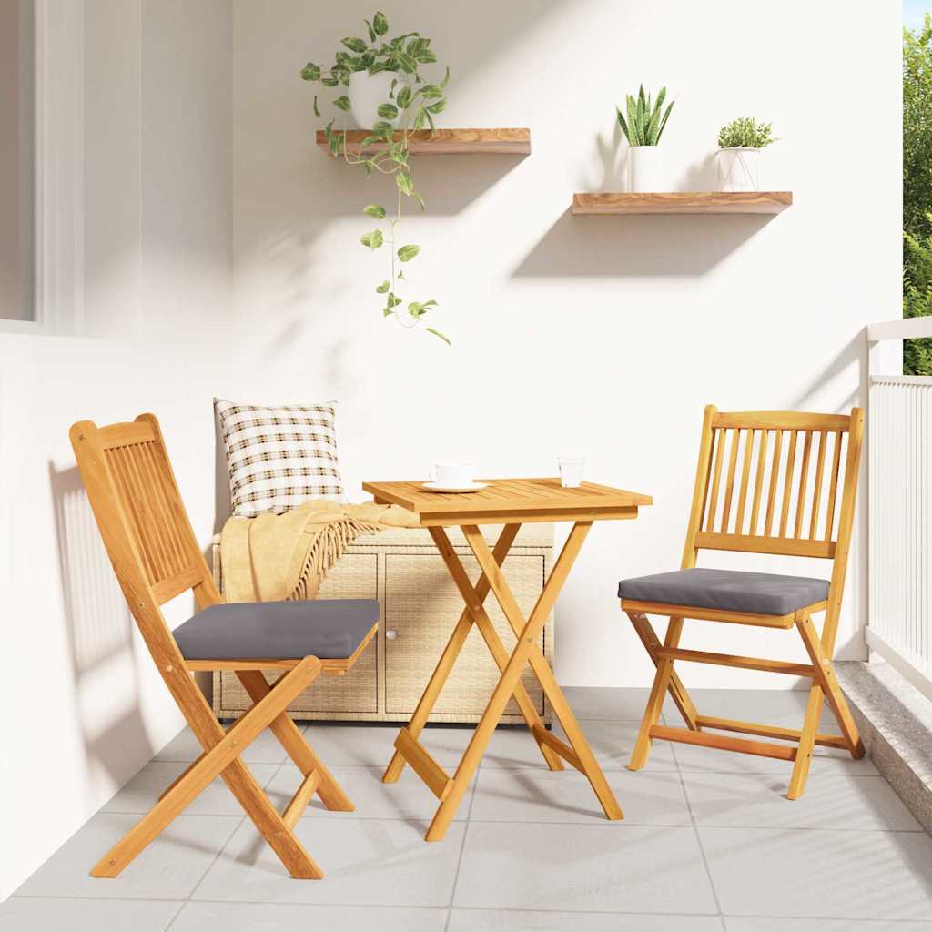 E-shop Multidom Záhradný bistro set 3 pcs Hnedá Pevné akáciové drevo