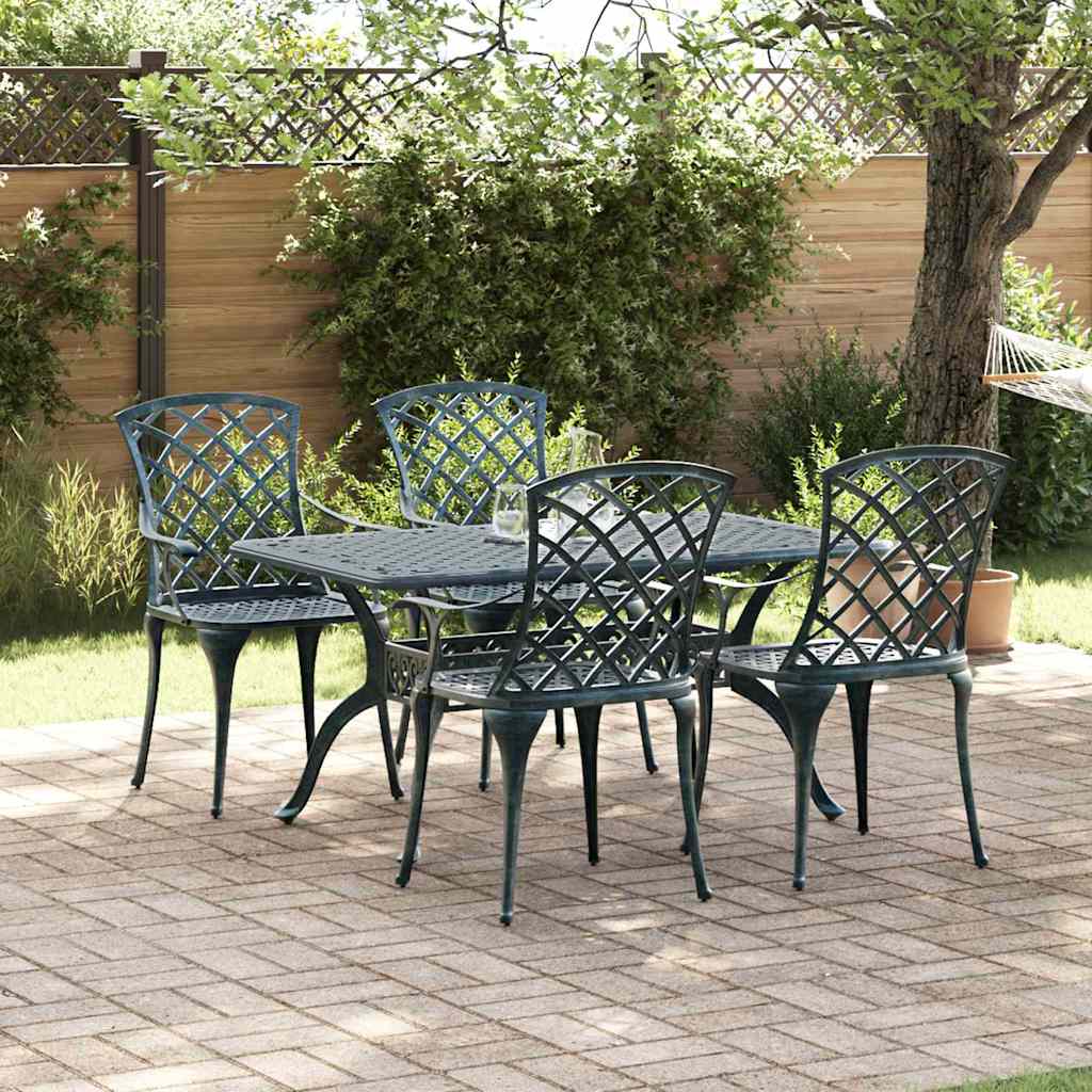 E-shop Multidom Záhradná stolička 4 pcs Zelená 61 x 60,5 x 93cm Hliník