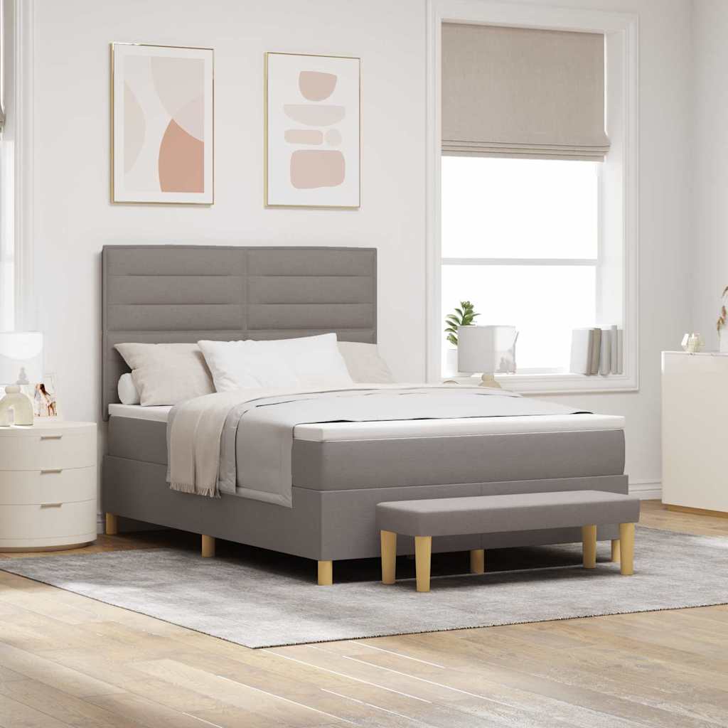 E-shop Multidom Posteľ s pružinovým rámom Sivohnedá 200 x 140 cm látka