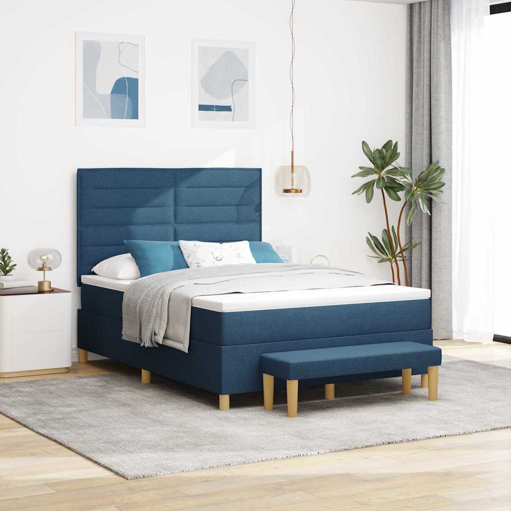 E-shop Multidom Posteľ s pružinovým rámom Modrá 200 x 140 cm látka
