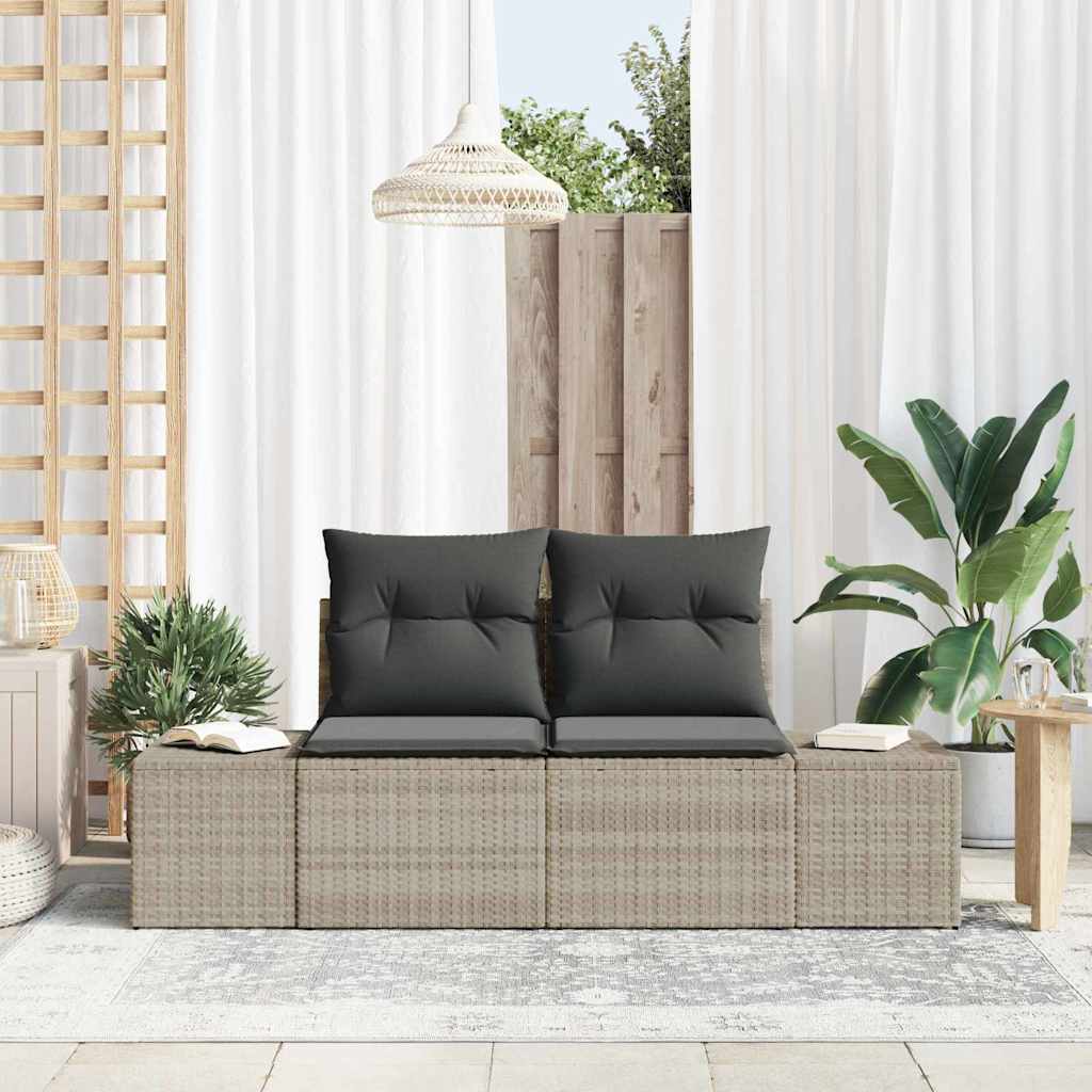 E-shop Multidom Záhradná pohovka s vankúšom Sivá 184 x 62 x 69 cm polyratan