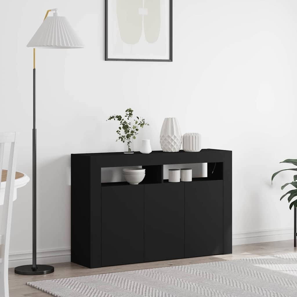 E-shop Multidom Servírovacia skriňa Čierna 116 x 30 x 75 cm Kompozitné drevo