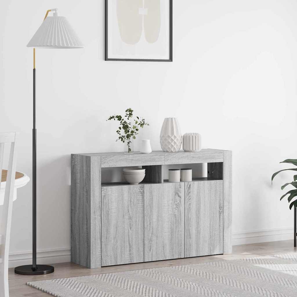 E-shop Multidom Servírovacia skriňa Sivý Sonoma 116 x 30 x 75 cm