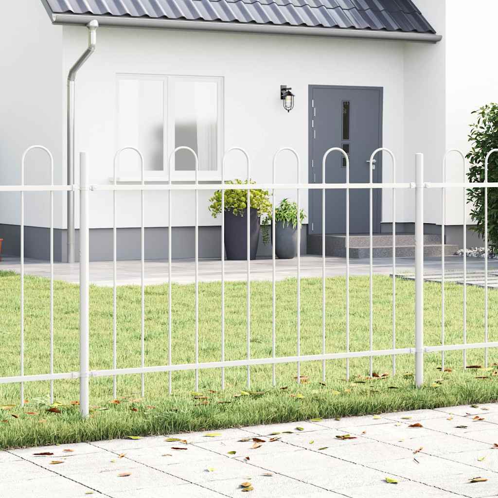 E-shop Multidom Záhradný plot 3 pcs Biela 5,1 x 1 m Práškovaná oceľ