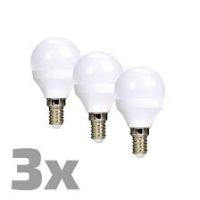 E-shop Solight ECOLUX LED žiarovka Ecolux 3-pack, miniglobe, 6W, E14, 3000K, 450lm, biele prevedenie, 3ks