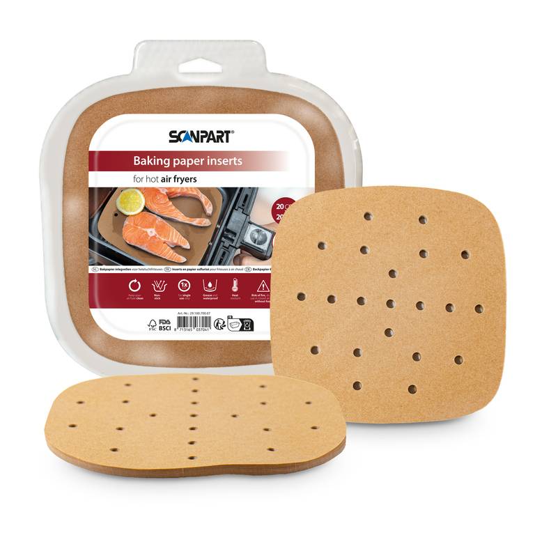 E-shop ScanPart perforovaný papier do teplovzdušnej fritézy 20 × 20 cm, 100 ks