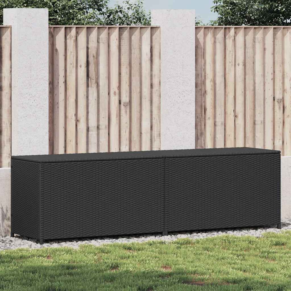 E-shop Multidom Záhradný úložný box čierny 200x50x60 cm polyratanový