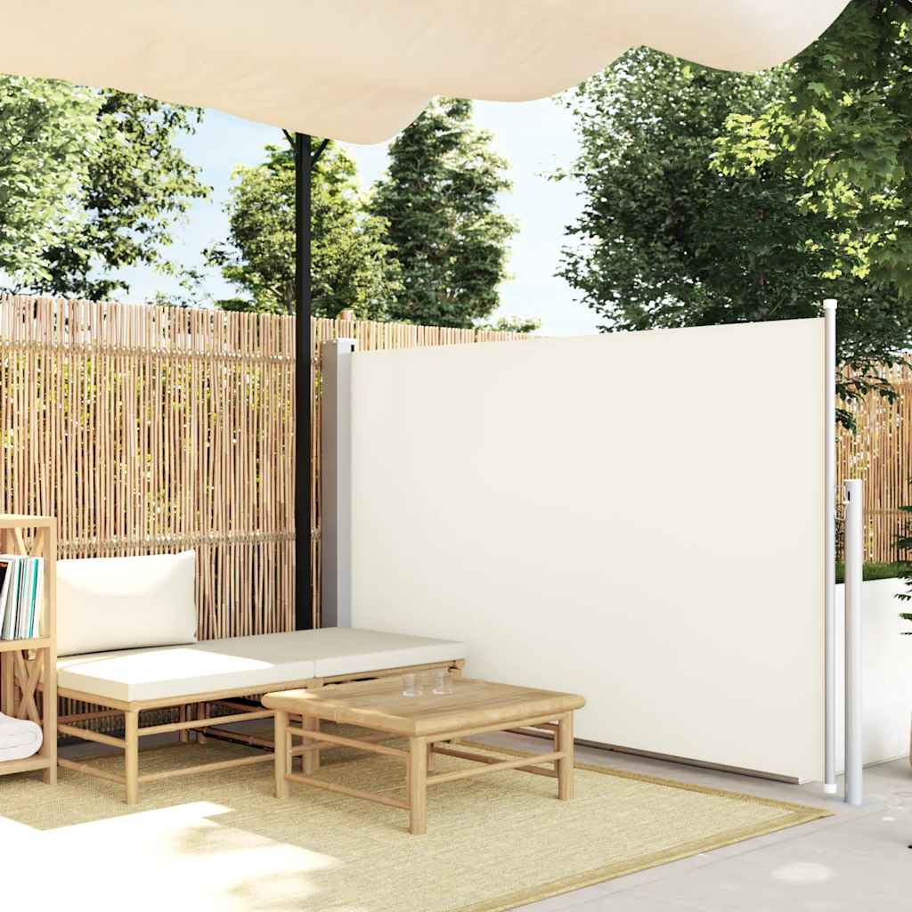 E-shop Multidom Zaťahovacia bočná markíza na terasu 140x500 cm, krémová