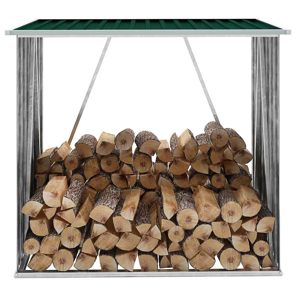 E-shop Multidom Záhradná kôlňa na drevo z galvanizovanej ocele 163x83x154 cm zelená