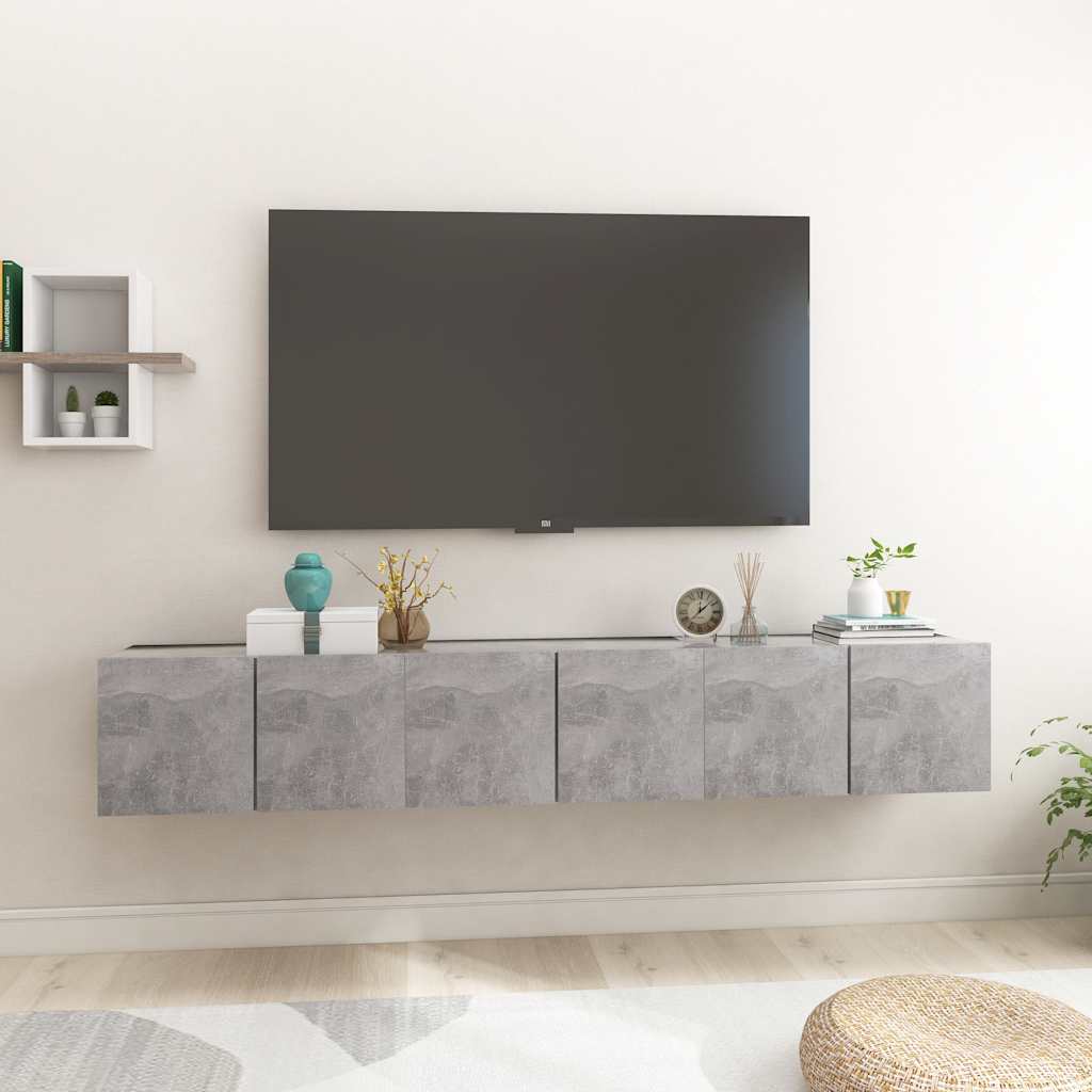 E-shop Multidom Závesné TV skrinky 3 ks betónové sivé 60x30x30 cm