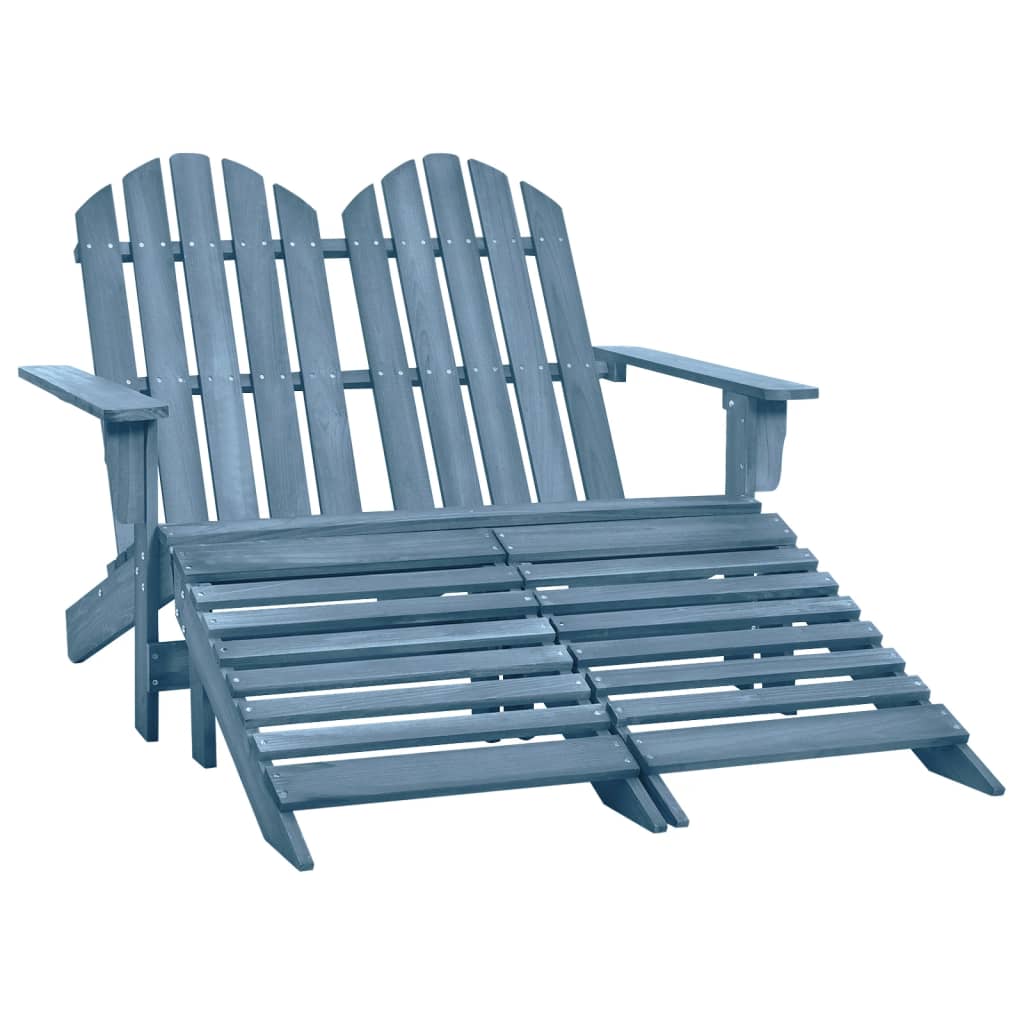 E-shop Multidom 2-miestna záhradná stolička a taburetka Adirondack jedľa modrá