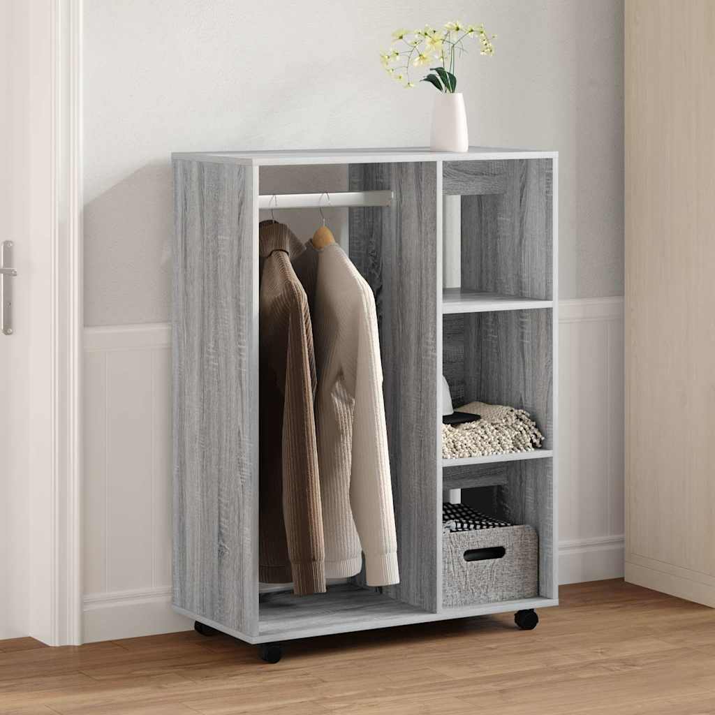 E-shop Multidom Šatník sivý dub sonoma 80x40x110 cm spracované drevo