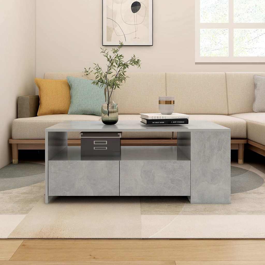 E-shop Multidom Konferenčný stolík betónový sivý 102x55x42 cm kompozitné drevo