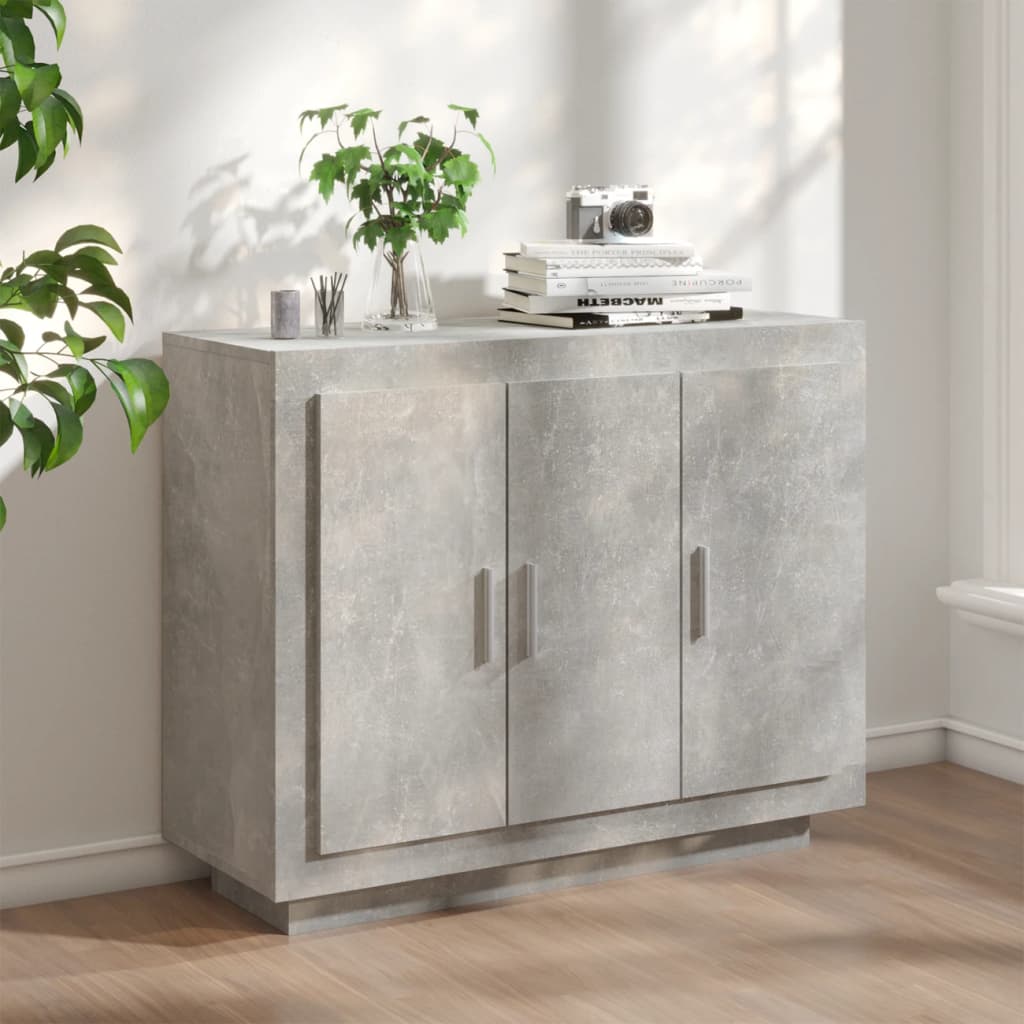 E-shop Multidom Komoda betónová sivá 92x35x75 cm spracované drevo