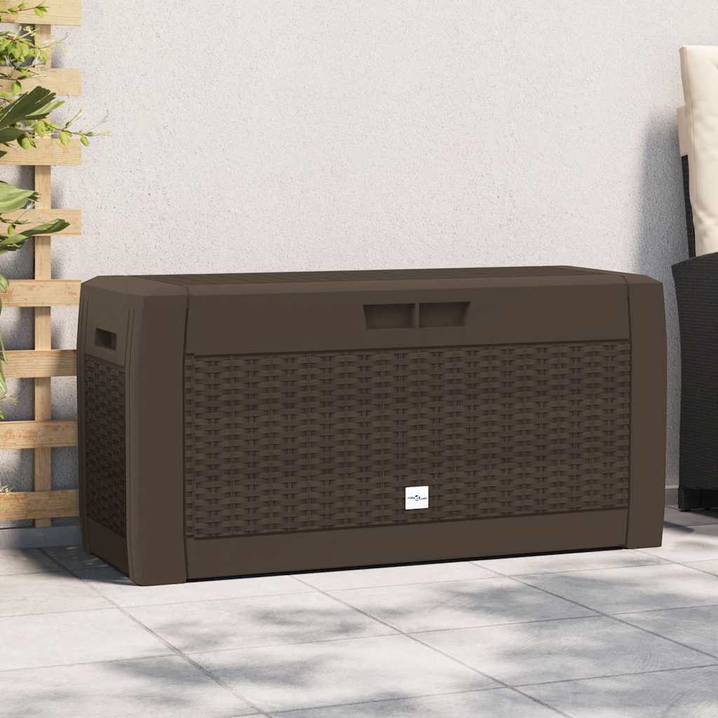 E-shop Multidom Záhradný úložný box hnedý 119x48x60 cm polypropylénový