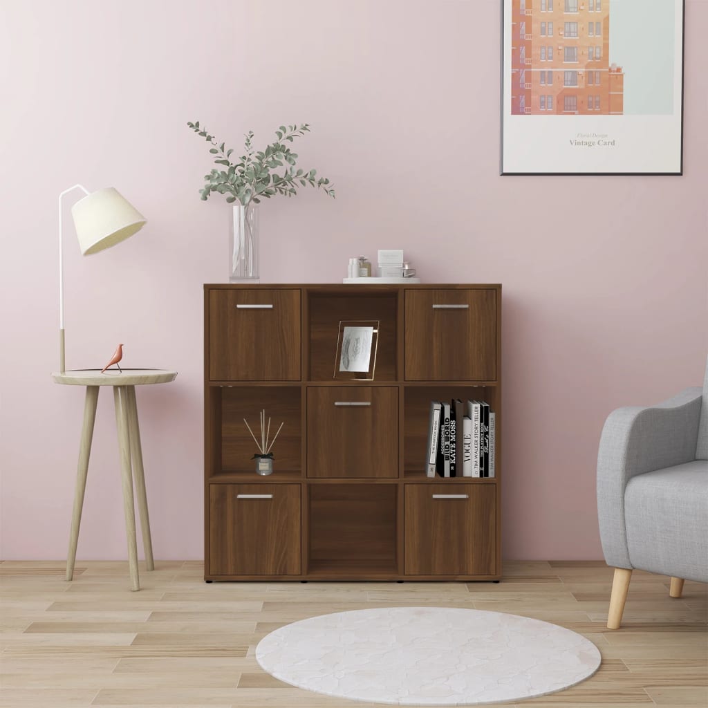 E-shop Multidom Knižnica hnedý dub 90x30x90 cm spracované drevo