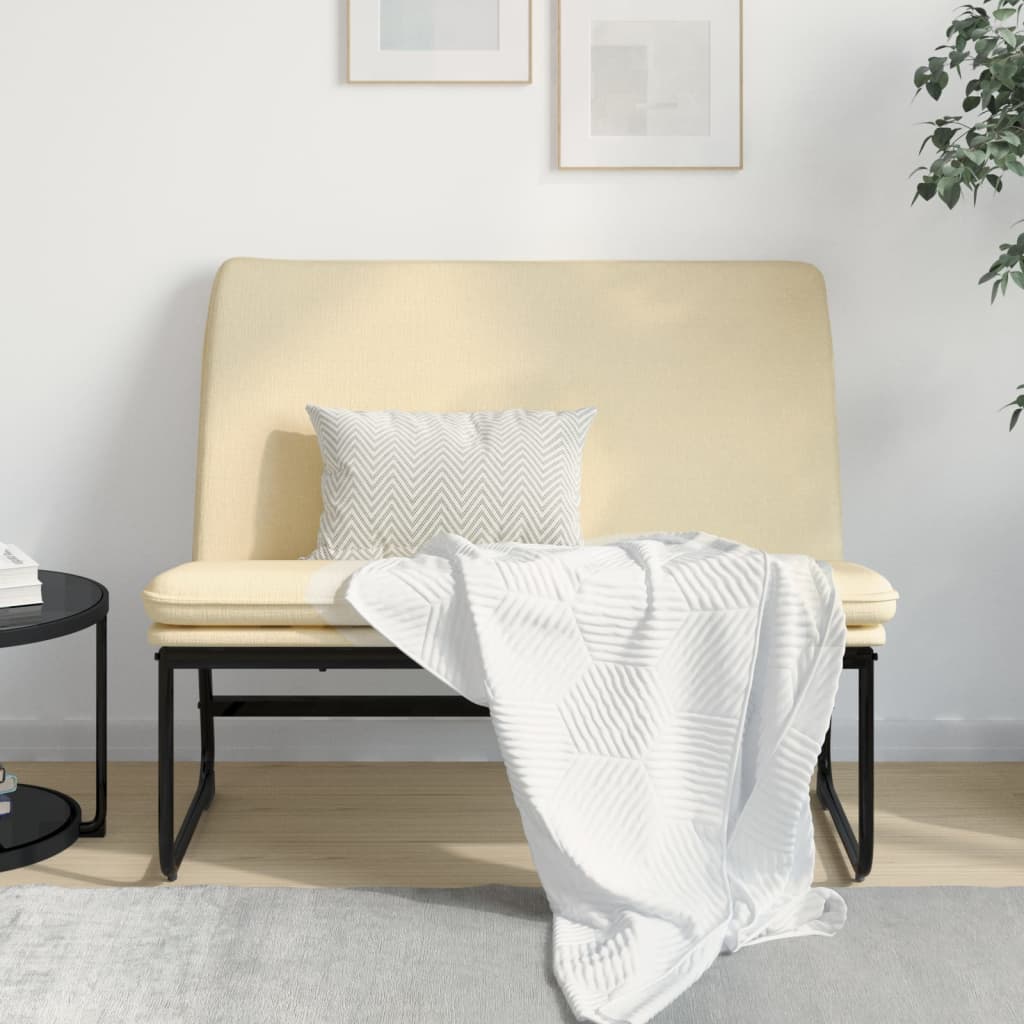 E-shop Multidom Lavička krémová 100x75x76 cm látka