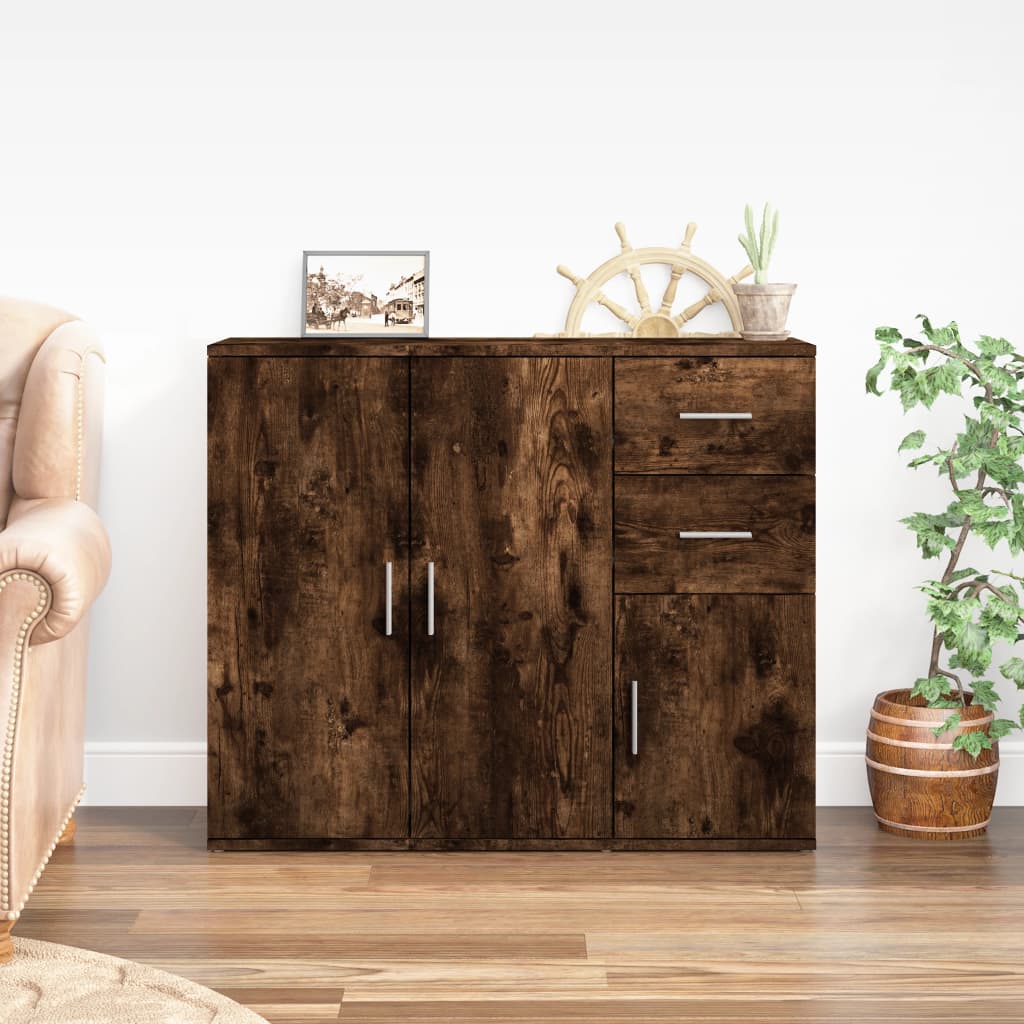 E-shop Multidom Komoda dymový dub 91x29,5x75 cm spracované drevo
