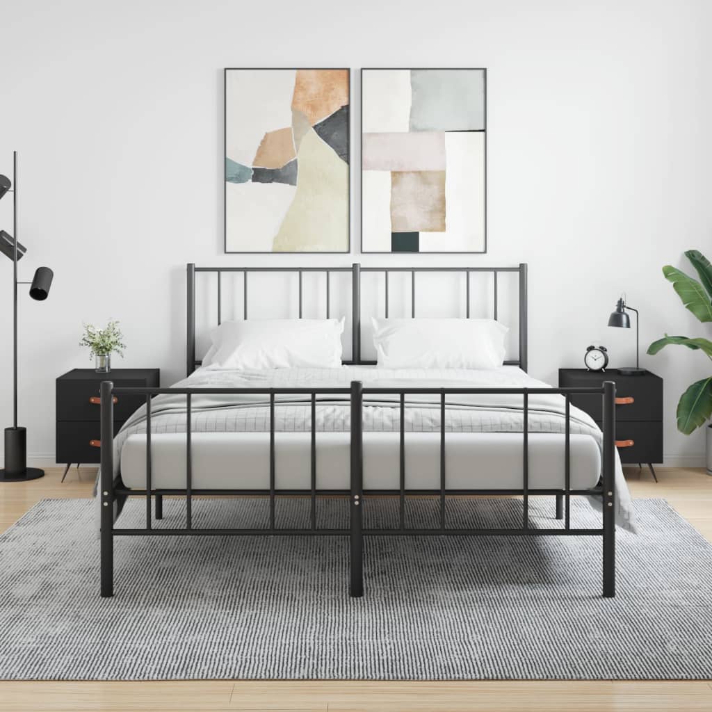 E-shop Multidom Nočné stolíky 2 ks čierne 40x35x47,5 cm kompozitné drevo