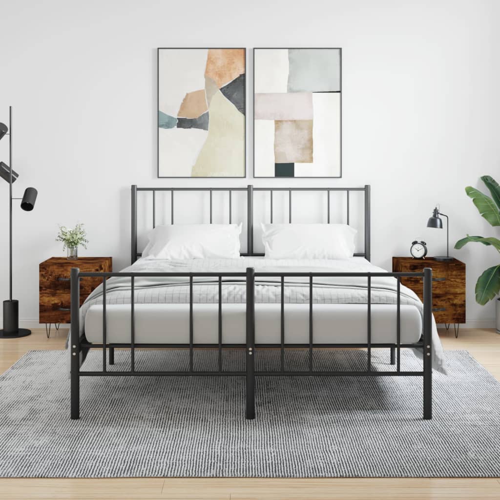 E-shop Multidom Nočné stolíky 2 ks dymový dub 40x35x47,5 cm kompozitné drevo