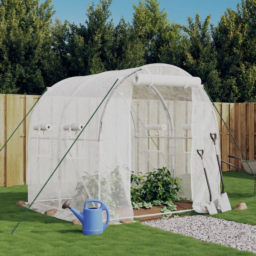 Multidom Fóliovník s oceľovým rámom biely 4 m² 2x2x2 m