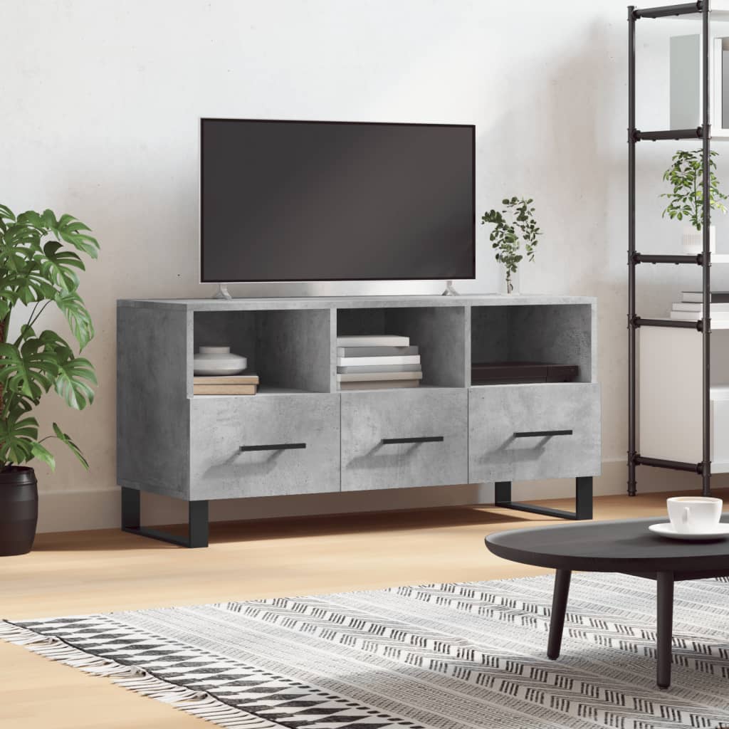 E-shop Multidom TV skrinka betónovosivá 102x36x50 cm kompozitné drevo