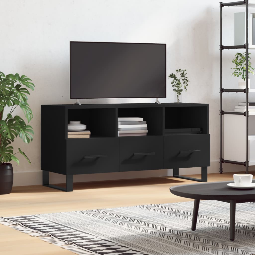 E-shop Multidom TV stolík čierny 102x36x50 cm kompozitné drevo