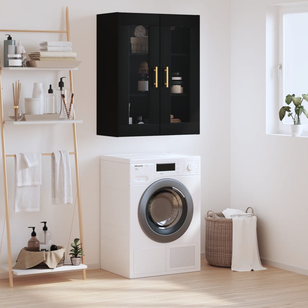 E-shop Multidom Nástenná skrinka čierna 69,5x34x90 cm