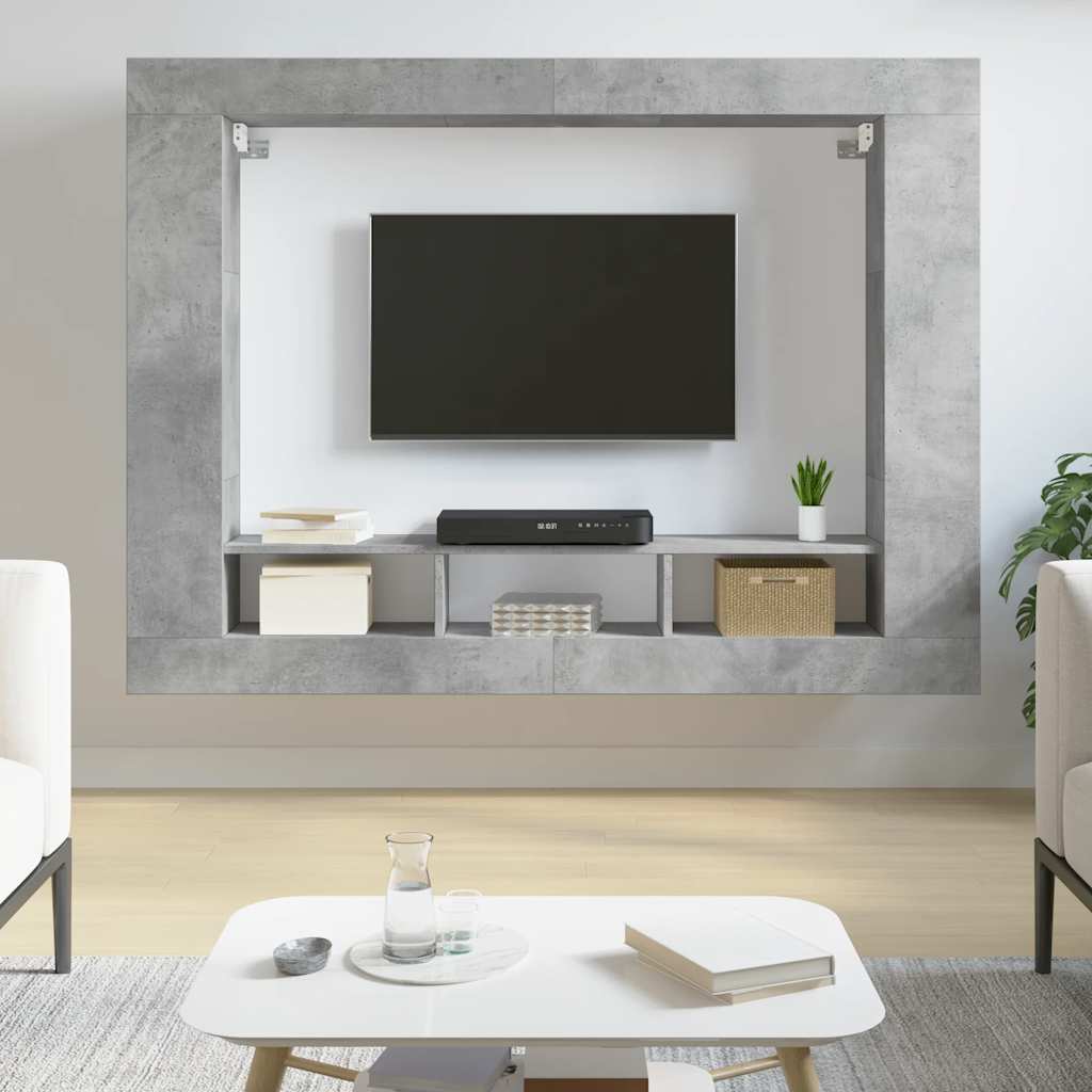 E-shop Multidom TV skrinka betónovo sivá 152x22x113 cm kompozitné drevo