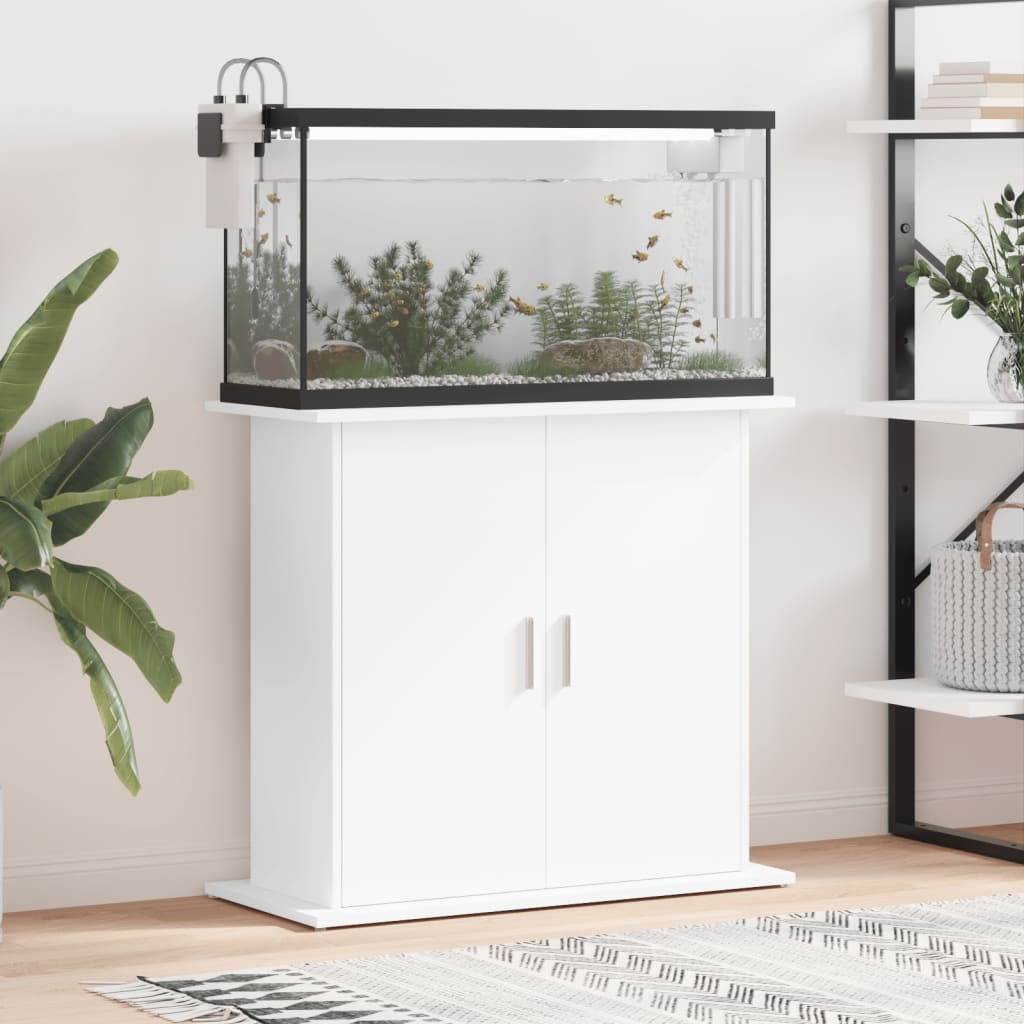 E-shop Multidom Stojan na akvárium biely 81x36x73 cm kompozitné drevo