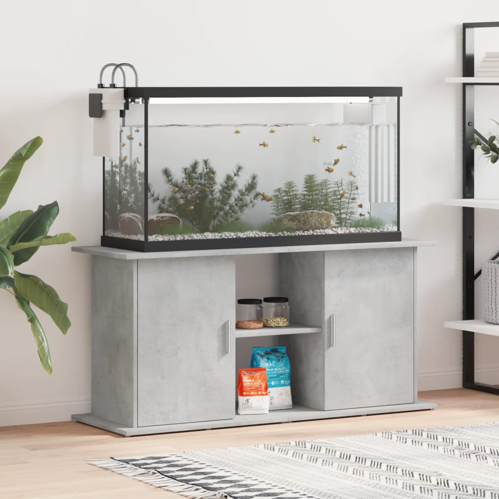 E-shop Multidom Stojan na akvárium, betónovo-sivý, 121x41x58 cm, umelé drevo