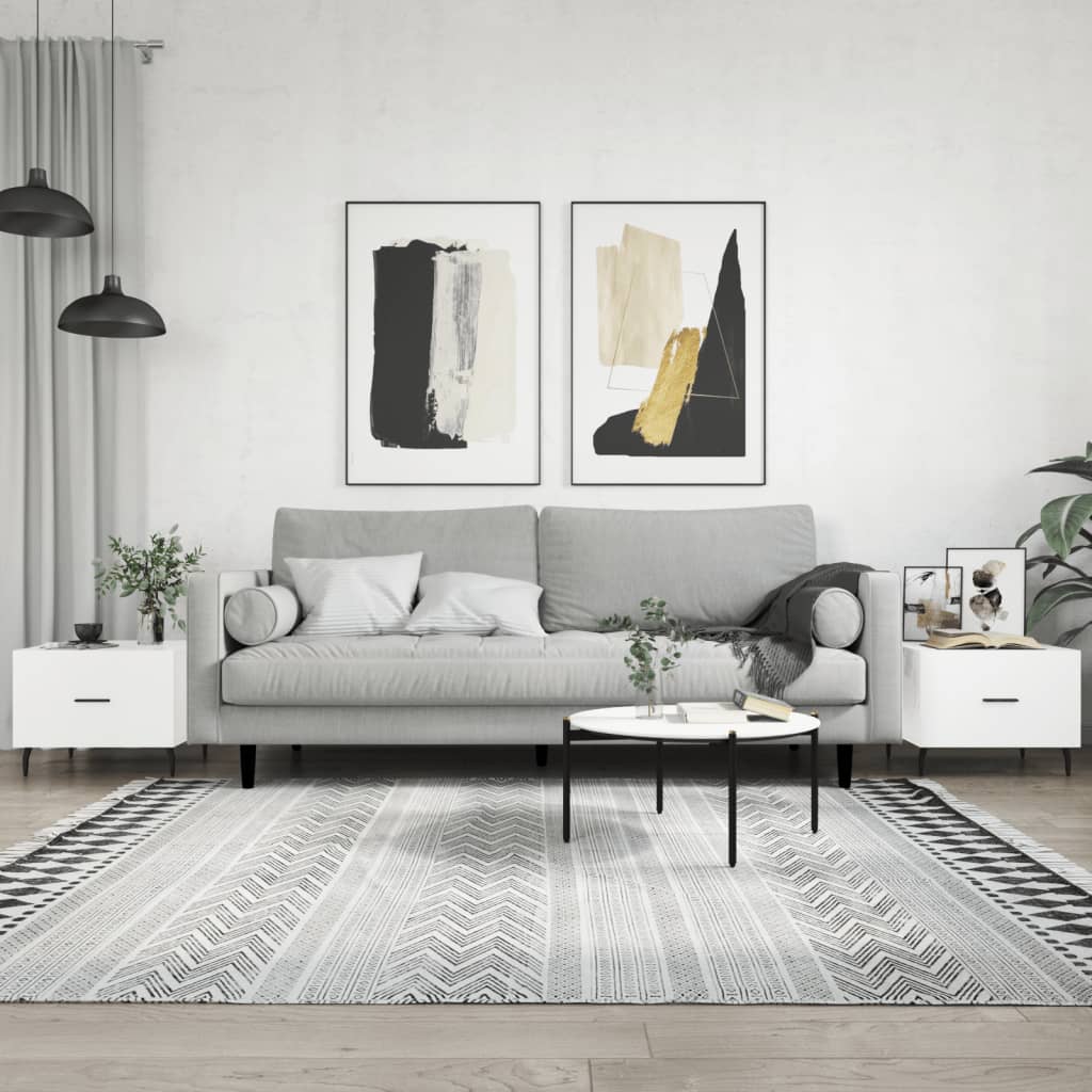 E-shop Multidom Konferenčné stolíky 2 ks lesklé biele 50x50x40 cm kompoz. drevo