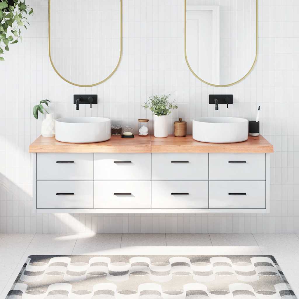 E-shop Multidom Kúpeľňová doska bledohnedá 180x50x(2-6) cm ošetrený masív