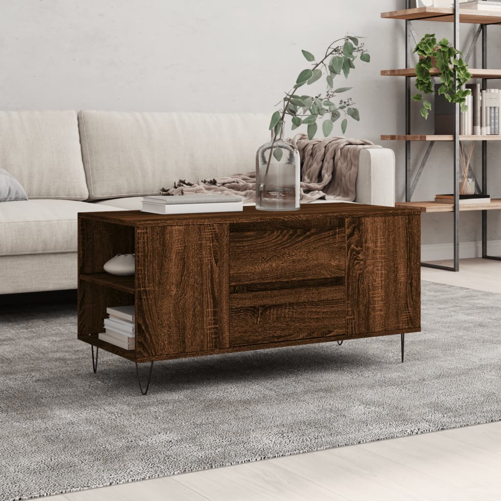 E-shop Multidom Konferenčný stolík hnedý dub 102x44,5x50 cm kompozitné drevo