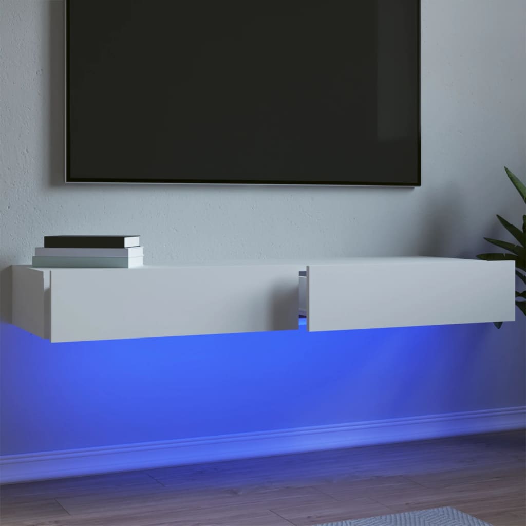 E-shop Multidom TV skrinky s LED svetlami 2 ks biele 60x35x15,5 cm
