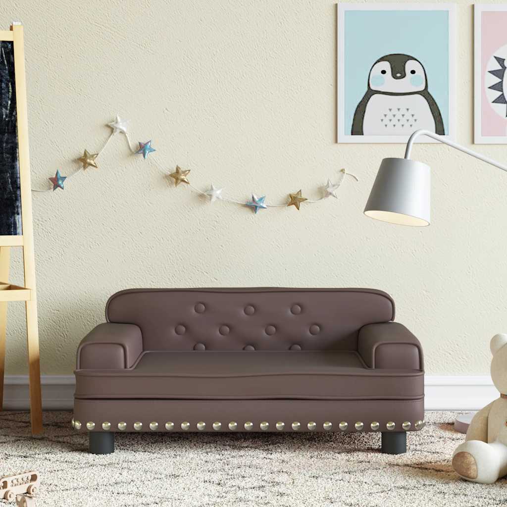E-shop Multidom Detská pohovka hnedá 70x45x30 cm umelá koža