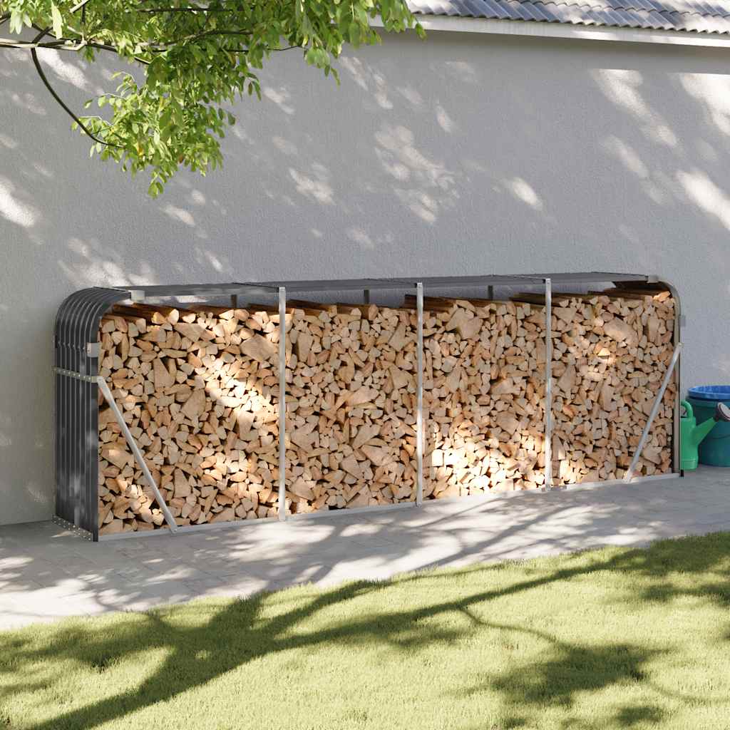 E-shop Multidom Držiak na polená antracitový 300x45x100 cm pozinkovaná oceľ