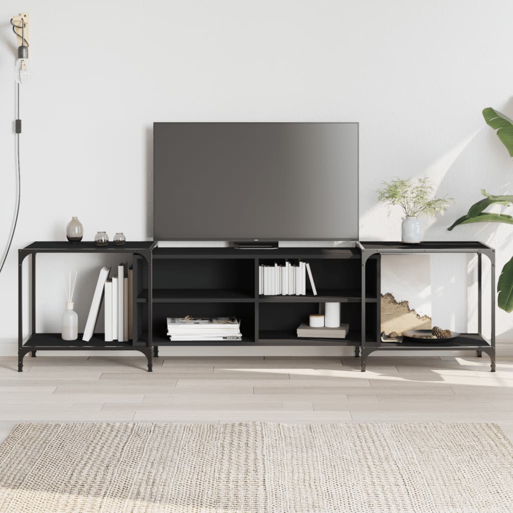 E-shop Multidom TV skrinka čierna 203x37x50 cm kompozitné drevo