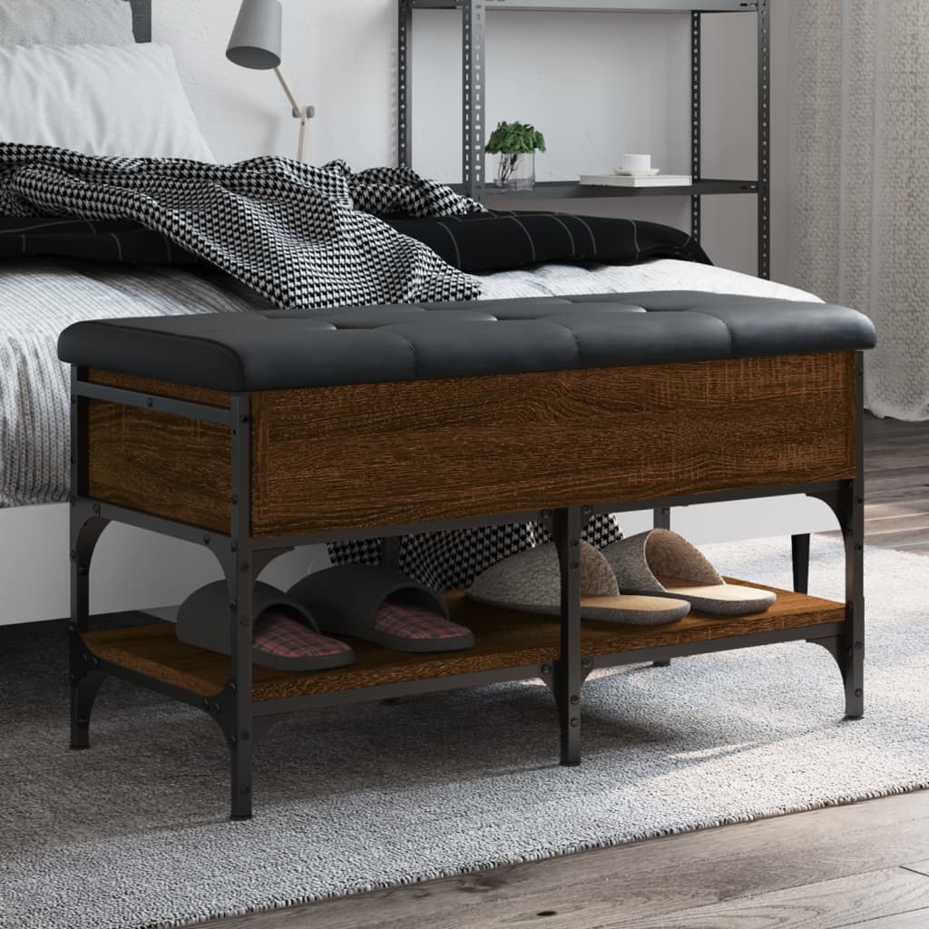 E-shop Multidom Lavička na topánky hnedý dub 82x42x45 cm kompozitné drevo