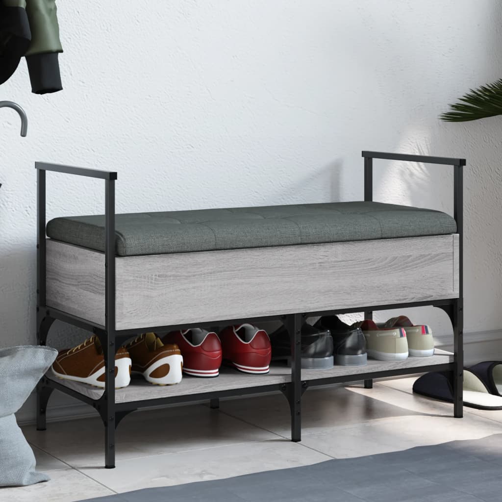E-shop Multidom Lavička na topánky sivá sonoma 85,5x42x57,5 cm kompozitné drevo