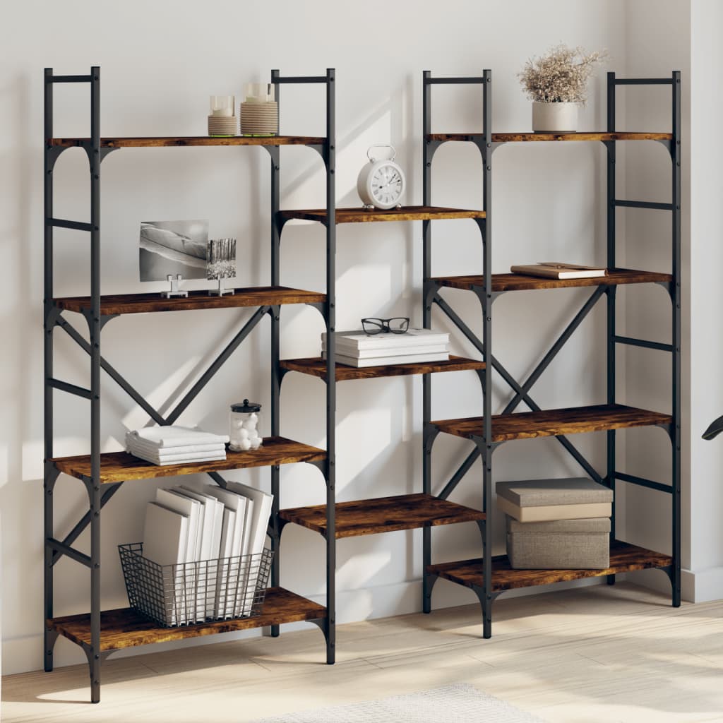 E-shop Multidom Knižnica dymový dub 160x28,5x136,5 cm kompozitné drevo
