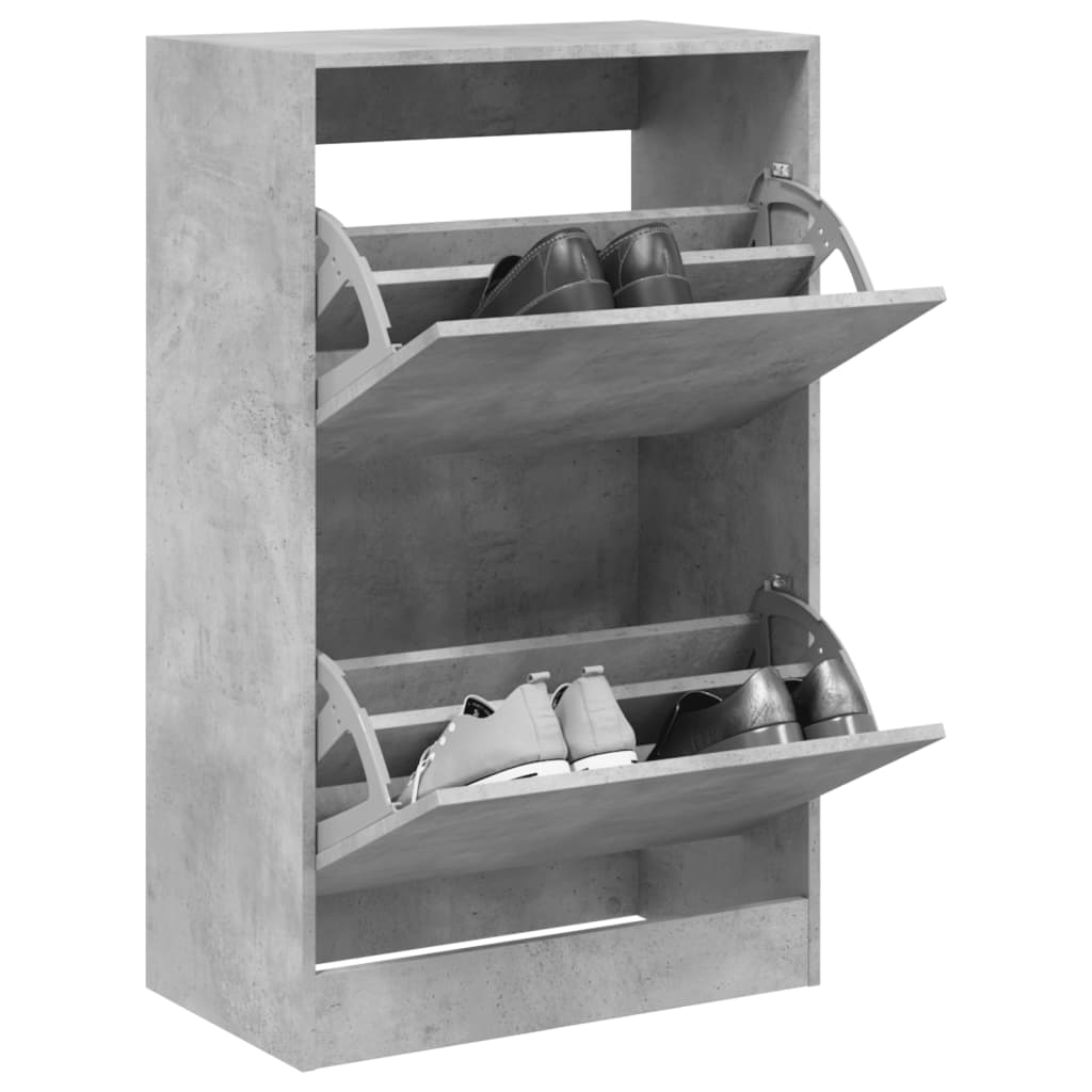 E-shop Multidom Botník betónovo sivý 60x34x96,5 cm kompozitné drevo