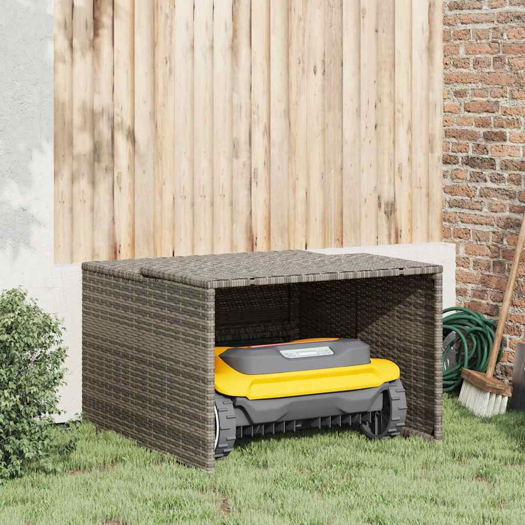E-shop Multidom Garáž na robotickú kosačku sivá 86x90x52/57 cm polyrattan