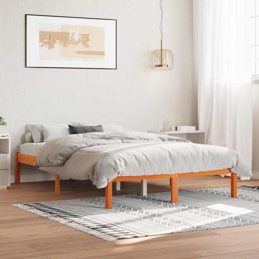 E-shop Multidom Posteľ bez matraca voskovo hnedý 135x190 cm masívna borovica