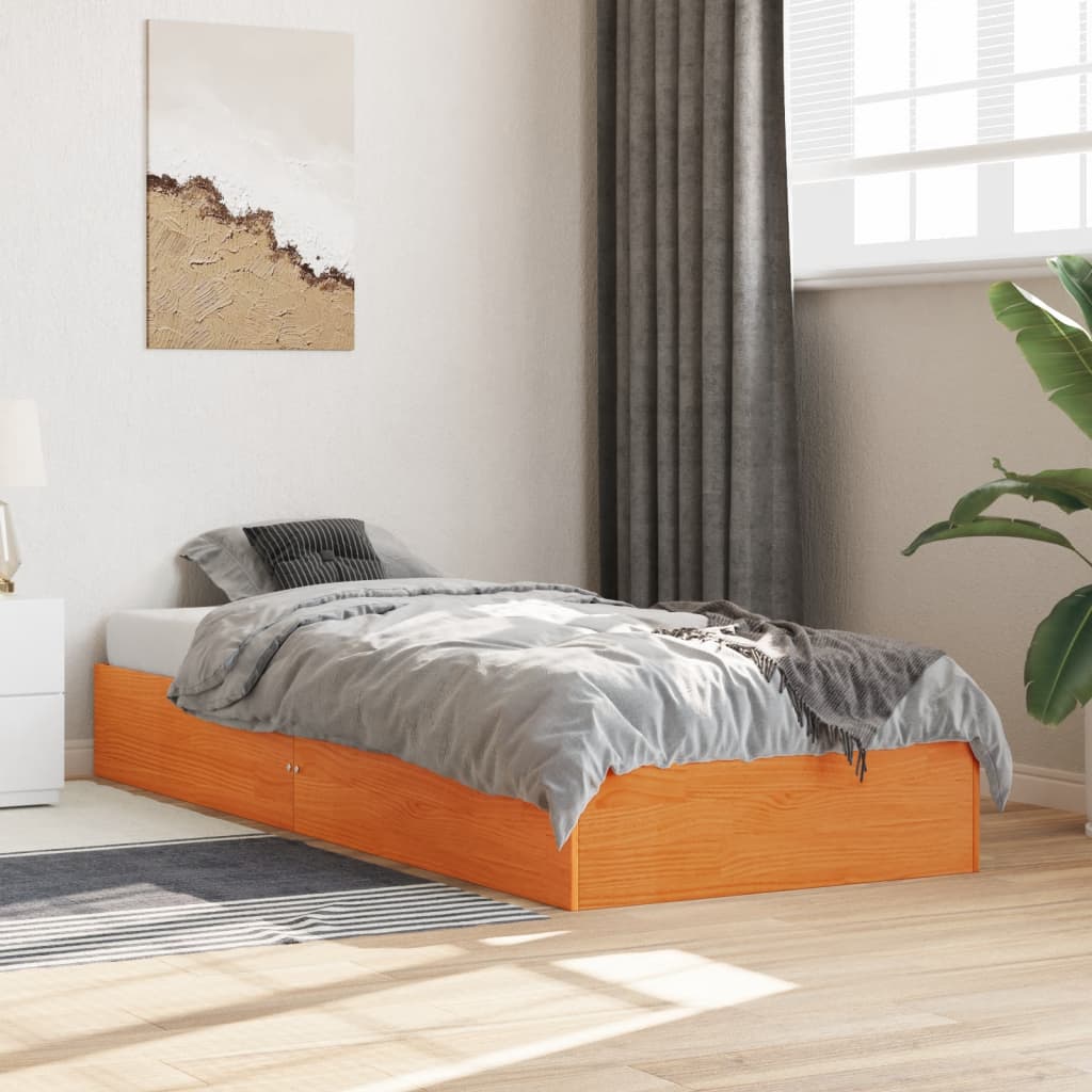 E-shop Multidom Posteľ bez matraca voskovo hnedá 90x190cm masívna borovica