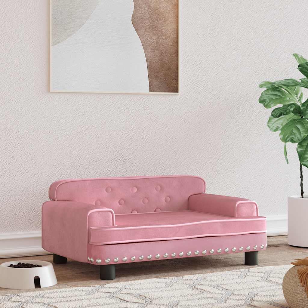 E-shop Multidom Pelech pre psa ružový 70x45x30 cm zamat