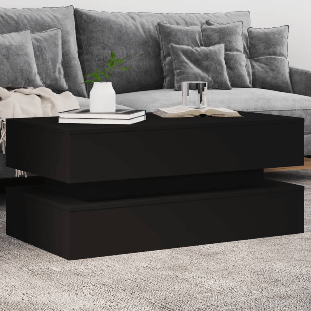 E-shop Multidom Konferenčný stolík s LED svetlami čierny 90x50x40 cm