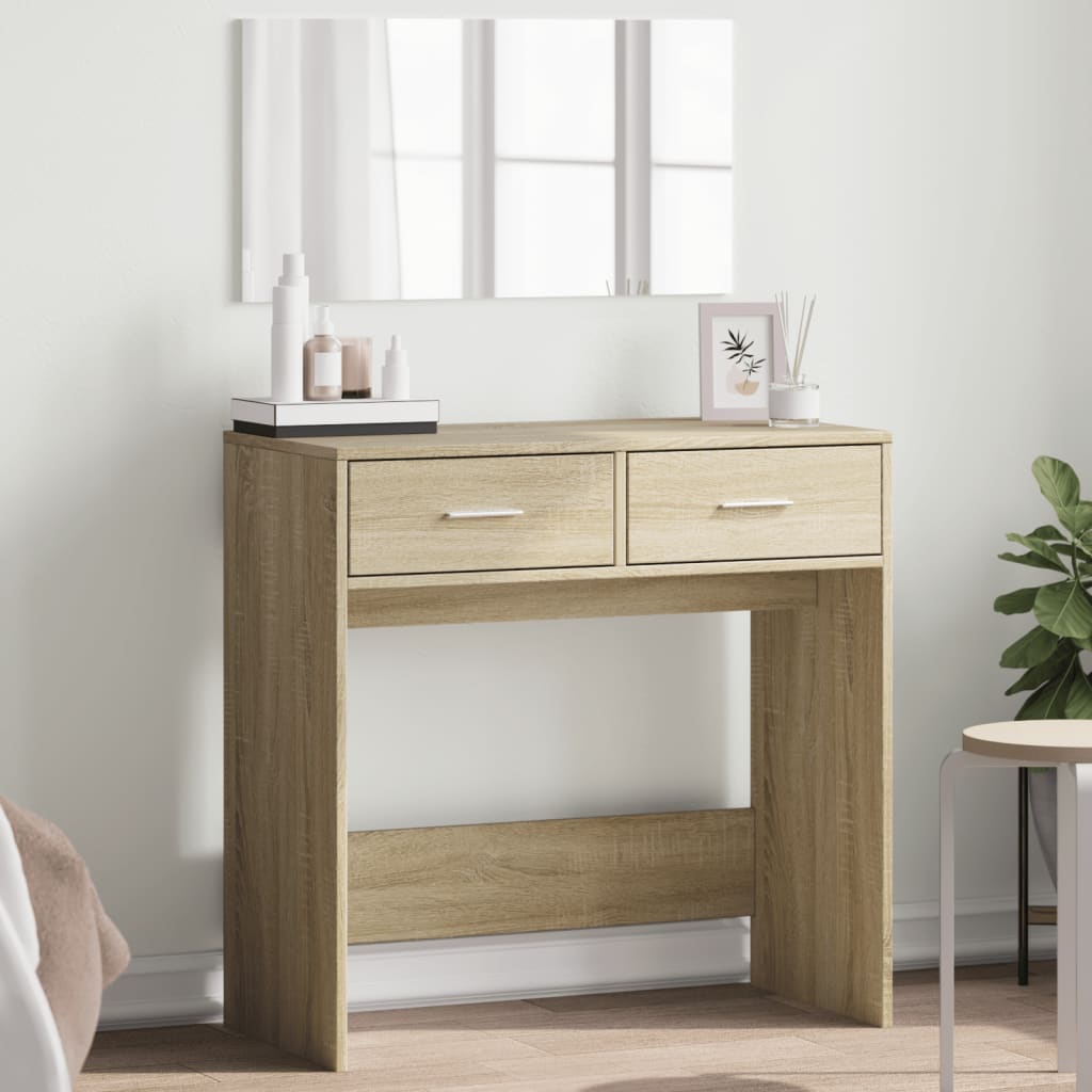 E-shop Multidom Toaletný stolík so zrkadlom dub sonoma 80x39x80 cm